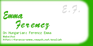emma ferencz business card
